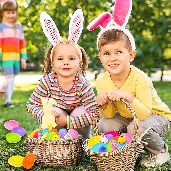 32Pcs Easter Surprise Eggs with Cute Mochi Squishy Toys Premium for Easter Theme Party Favors, Supplies for Easter Egg Hunt, Basket Stuffers/Fillers, Classroom Prize Supplies Toddler Boys Girls