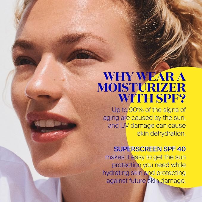 Supergoop! Superscreen - 1.7 fl oz - SPF 40 PA+++ Hydrating Daily Moisturizer Sunscreen - Protection from UV Rays + Helps Filter Pollution & Blue Light