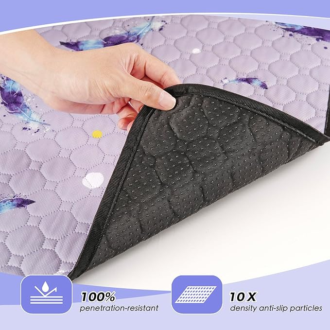 Washable Pee Pads for Dogs, 2 Pack Reusable Puppy Pads, Super Absorbent & Leakproof Dog Pads, Anti-Slip Dog Pee Pads for Puppy Training & Incontinence, Leaf Pattern 24"x48"