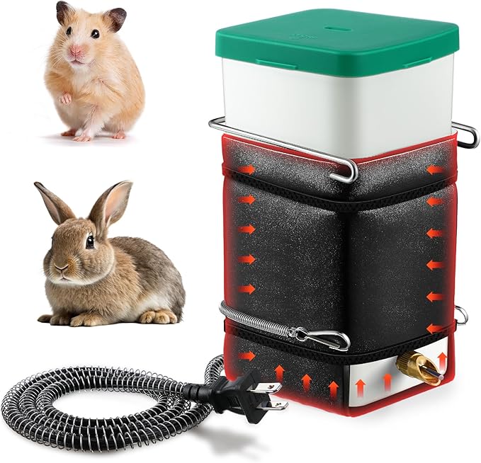 Saillong 1 Pack Rabbit Water Bottle, 32 oz No Drip Heated Water Bottle for Rabbits, Hamster, Guinea Pigs, Ferrets, Birds, Mouse, Cockatiel, Rats, Other Small Animal Pet No Leak No Mess Mount Drinker