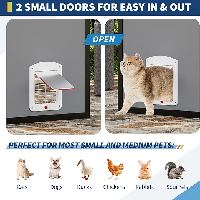 Aluminum Extra Large Outdoor Catio Enclosure for Multiple Cats with Upgrade Window – Walk-in Cat Run with Channels, Side Door, UV-Proof Cover & Platform