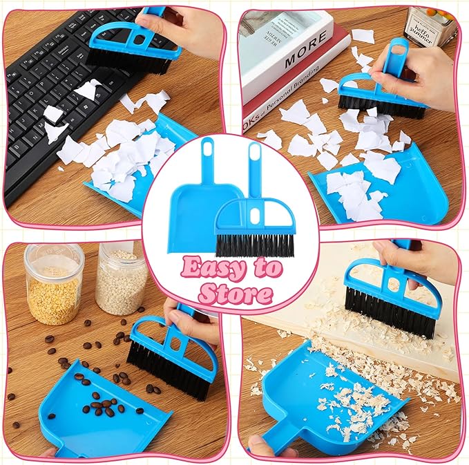 Tudomro 10 Pcs Guinea Pig Bed Mat with Cleaning Dustpan Brush 15" x 11" Animal Bedding Fleece Bunny Sleeping Pad for Small Dogs Cats Rats Hedgehogs Ferrets Hamster Indoor(Dots Star)