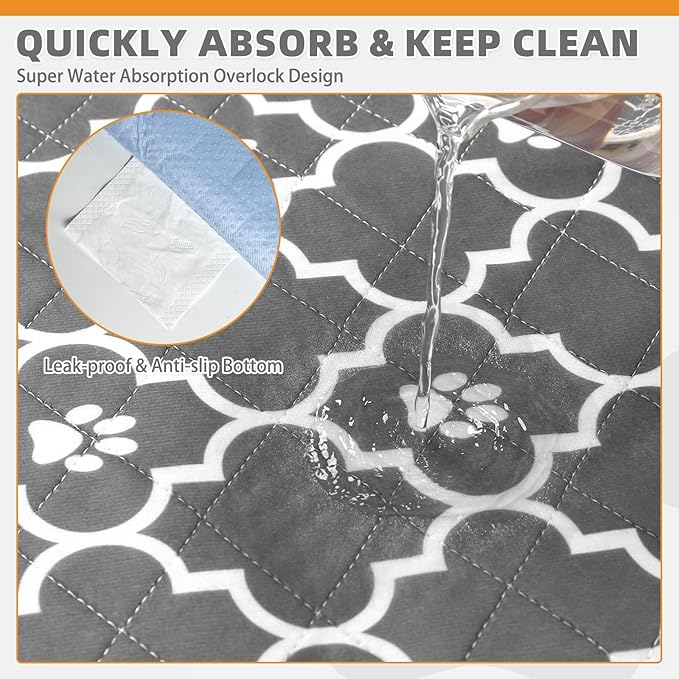 KOOLTAIL Washable Pee Pads for Dogs, 4 Packs Super Absorbent Leakproof & Non-Slip Dog Pee Pad Large, Reusable Puppy Training Pads Waterproof, Pet Mat Rug for Whelping,Floor,Crate, Car, Cats, 24"x36"