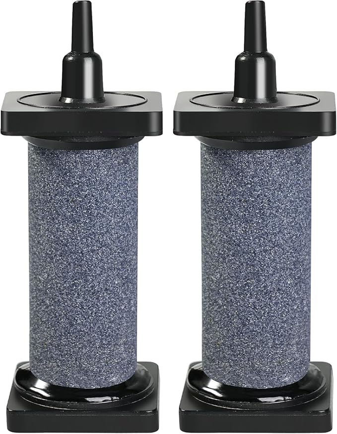 AQUANEAT Aquarium 3 inch Air Stone Cylindrical 2 Pack, Large Airstone, Aerator Bubble Diffuser, Air Pump Accessories for Aquariums, Hydroponic, Ponds and Fish Tanks
