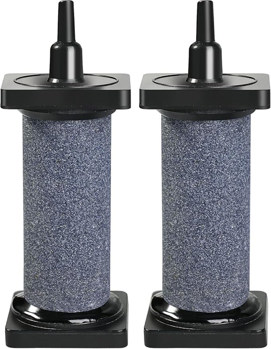 AQUANEAT Aquarium 3 inch Air Stone Cylindrical 2 Pack, Large Airstone, Aerator Bubble Diffuser, Air Pump Accessories for Aquariums, Hydroponic, Ponds and Fish Tanks