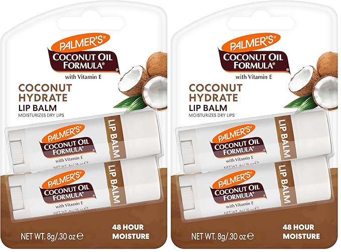 Palmer's Coconut Oil Formula Lip Balm Duo, All-Day Moisturization, Hydrates Dry, Cracked Lips, 2 Count (Pack of 2)