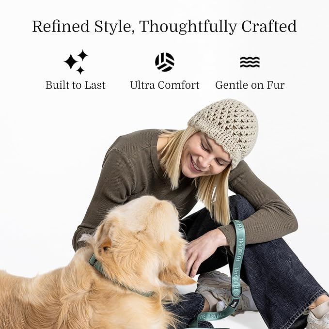 2025 New Edition, Fei & Eve MagEase Dog Collar - Patented Magnetic Buckles | Fur-Safe | Premium 210D Nylon | 450LB Escape-Proof | Adjustable Fit | Large (Glacier Green)