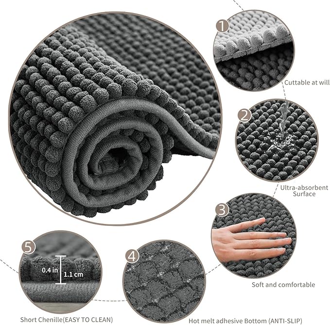 Oncpcare 2 Pcs Guinea Pig Cage Liner Washable, Bunny Rugs Guinea Pig Cage Bedding Reusable Rabbit Mat Animal Sleeping Pad Bed (Grey)