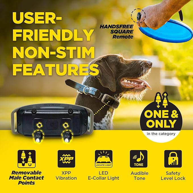 Dogtra 1900X Handsfree E-Collar for Dog Training - 3/4 Mile Range, for Dogs 35 lbs+, Waterproof, 100 Stimulation Levels, Vibration, Tone, Rechargeable - Hands-Free Remote for Dog Owners and Trainers