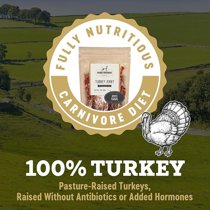 Farm Hounds - Premium Natural Turkey Jerky for Dogs - 100% Humanely Raised Turkey - Break-to-Size - Great for Training & Treats - No Added Fillers - Made in USA - 3.5 oz - 2 Pack