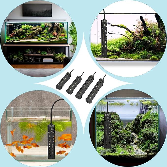 SEAOURA Small Aquarium Heater, 25W Mini Turtle and Betta Fish Tank Heater 1-6 Gallon Tank, Adjustable Submersible Aquarium Heater with External Controller for Freshwater and Saltwater