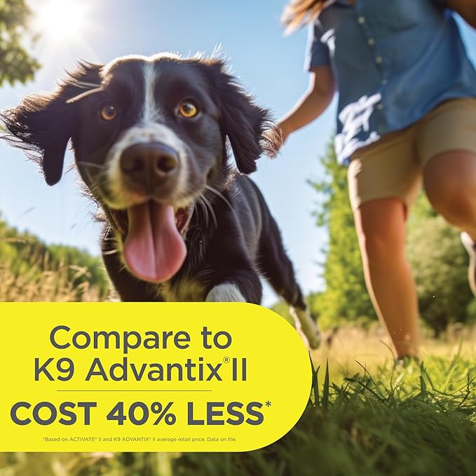 TevraPet Activate II Flea and Tick Prevention for Dogs | 4 Count | Small Dogs 4-10 lbs | Topical Drops | 4 Months Flea Treatment