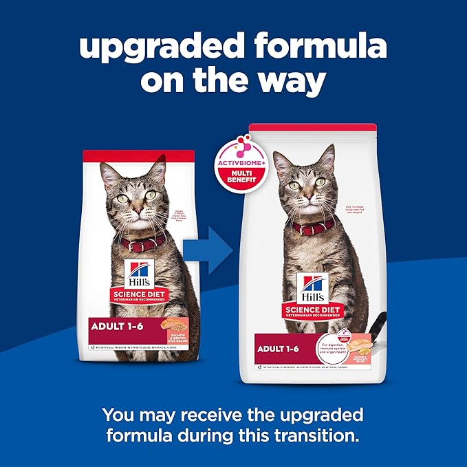 Hill's Science Diet Adult 1-6, Adult 1-6 Premium Nutrition, Dry Cat Food, Salmon & Brown Rice, 3.5 lb Bag
