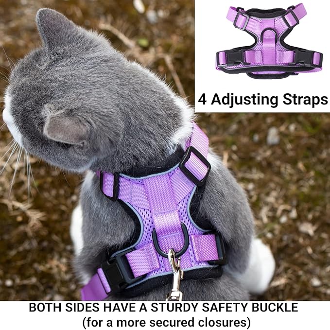 Mr. Peanut's PurrTrek Reflective Cat Harness with Matching Leash (Extra Small, Blue)