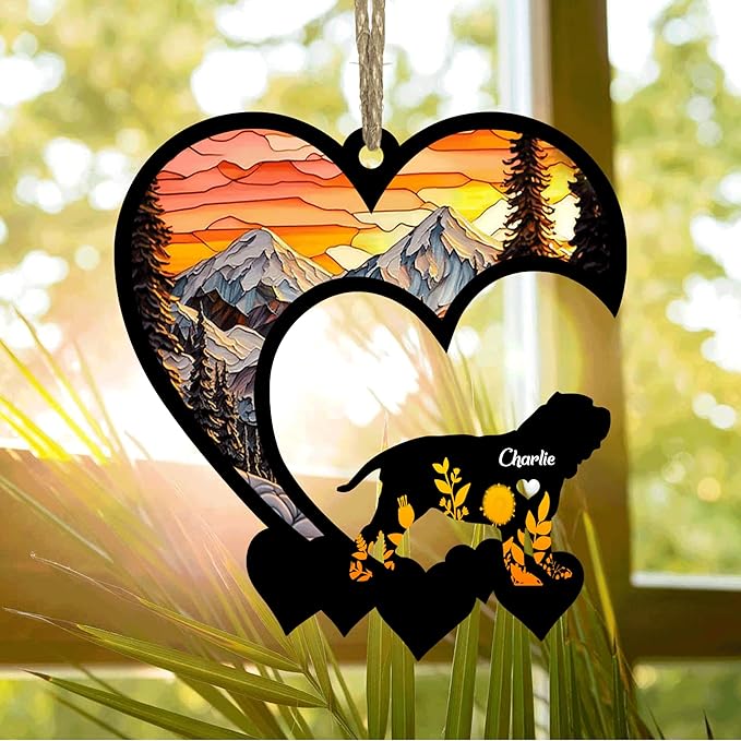 Lovely POD Neapolitan Mastiff Suncatcher Ornaments, Personalized Neapolitan Mastiff Memorial with Name, Dogs Loss Ornaments, Dog Remembrance Gift, Dog Memory Ornament, Loss of Dogs Sympathy Gifts