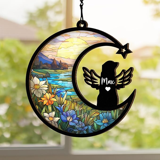 Chillever Bernese Mountain Dog Memorial Suncatcher – Custom Pet Loss Ornament, Sympathy Gift for Dog Lovers