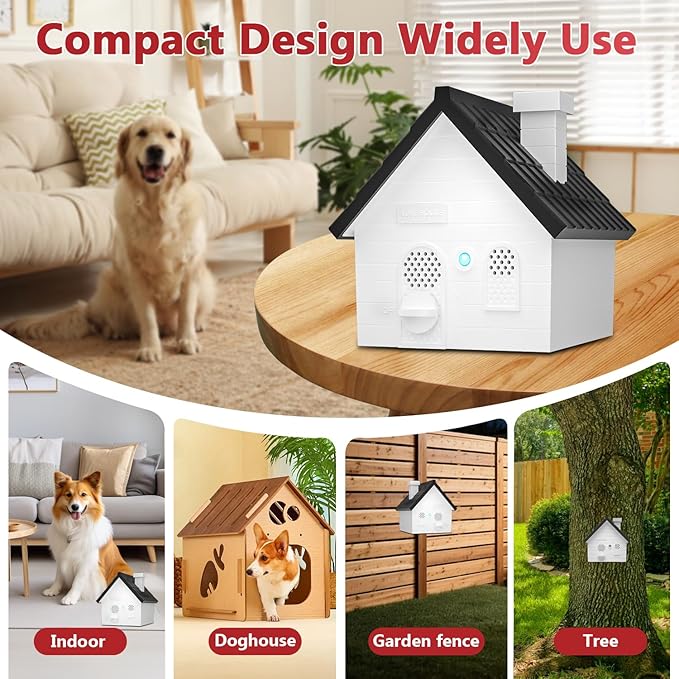 Nigrin Anti Barking Device for Dogs, Bark Box, 3 Modes Dog Barking Deterrent Devices, Weatherproof Anti Bark Device for Dogs, 50 Ft Barking Dog Silencer, A Safe and Effective Anti Barking Device (NO)