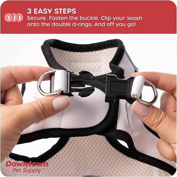 Downtown Pet Supply Step in Dog Harness for Small Dogs No Pull, Small, Doodle - Adjustable Harness with Padded Mesh Fabric and Reflective Trim - Buckle Strap Harness for Dogs