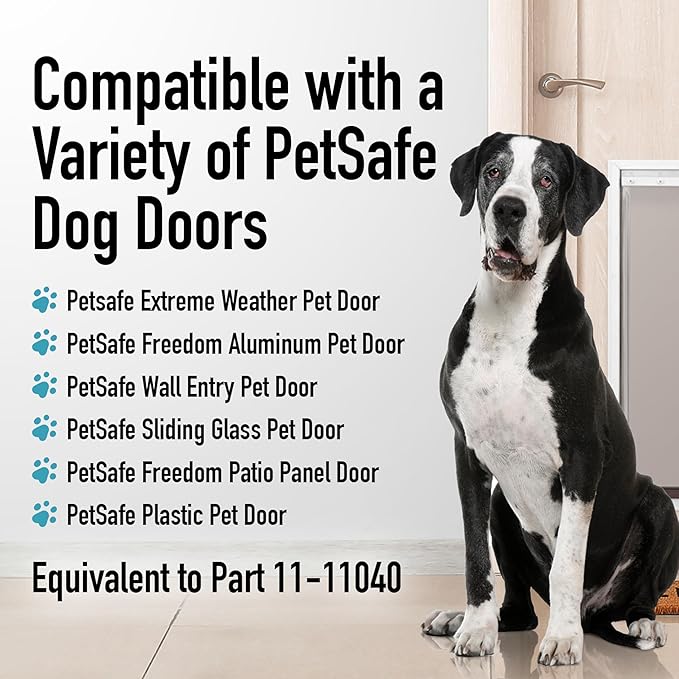 Evergreen Pet Supplies Extra Large Pet Flap Replacement - Compatible with Petsafe PAC 11-11040 - Quick Setup & Dog Door Flap Replacement - Weather-Resistant & Sliding Glass Door Insert - X-Large Brown