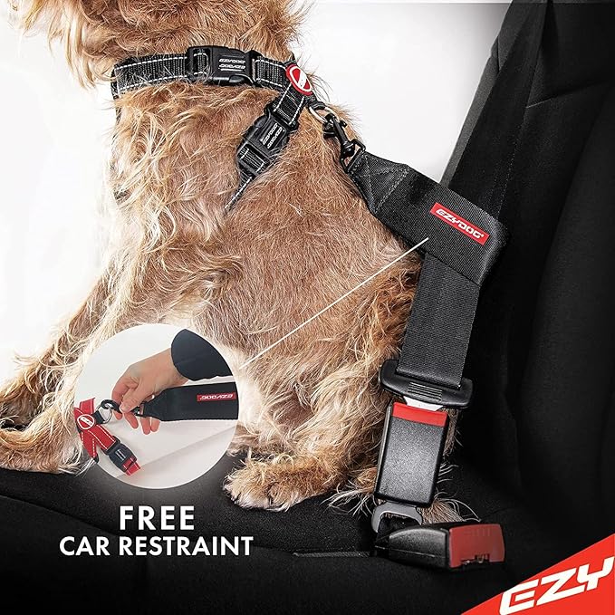 EzyDog Chest Plate No Pull Dog Harness – Escape Proof Harness with Reflective Stitching and Comfort Padding for Easy Walks, Training & Control - Car Restraint Included (Large, Green Camo)