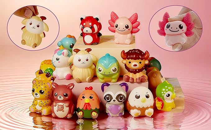 24 PCS Squishies Party Favors for Kids – Valentines Day Squishies Toys Bulk Valentines Day Gifts for Kids Classroom School Pinata Stuffers Classroom Treasure Box Prizes