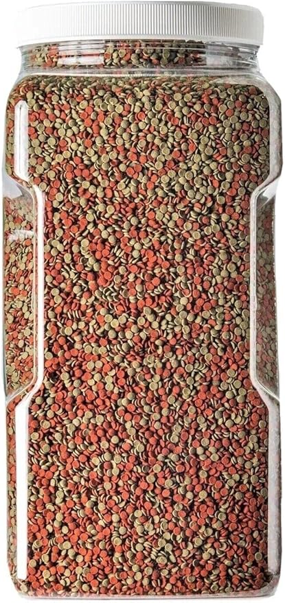 Aquatic Foods Inc. 3.5mm - 1/8" Micro Wafer Mix of Spirulina Algae & Intense Color Enhancing Sinking Micro Wafers for Catfish, Plecos, Bottom Fish, Shrimp, Crabs, All Tropical Fish..2-lb Med Jar