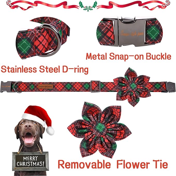 Unique style paws Spring Pink Dog Collar with Bow Pet Gift Adjustable Soft and Comfy Bowtie Collars for Small Medium Large Dogs