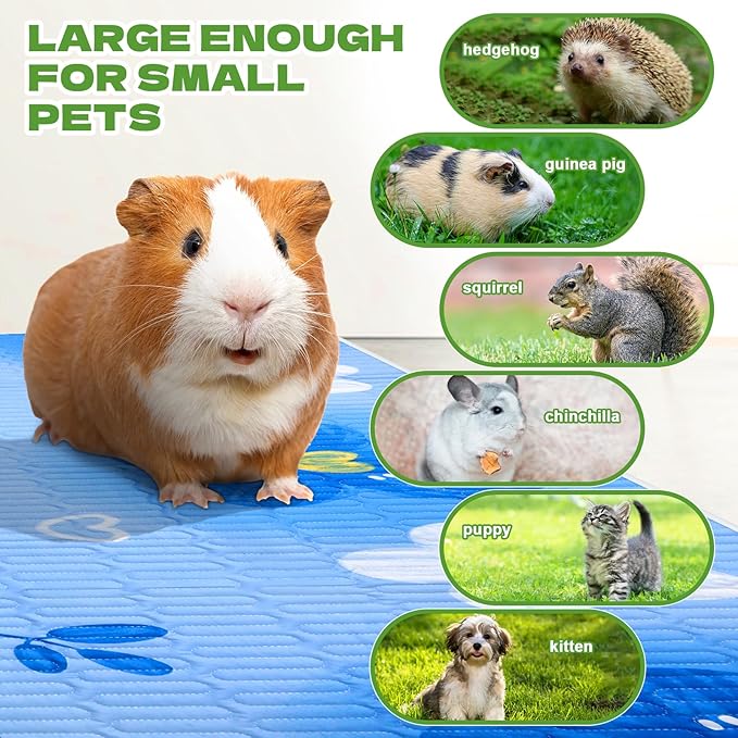 4 Pcs Guinea Pig Cage Liner, Washable Guinea Pig Bedding,Reusable Rabbit Bedding Waterproof Guinea Pig Pee Pads, Absorbent Guinea Pig Bedding for Small Animals Hamster Rabbit Squirrel Cage 47"