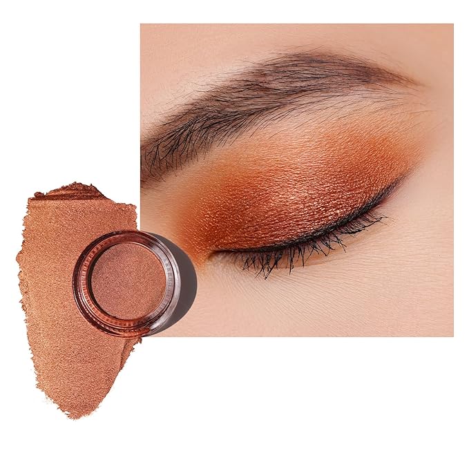 Oulac Copper Eyeshadow Cream - Highly Pigmented Natural Eyeshadow with Moisturizing Formula, Waterproof & Long Lasting, Shimmer Glitter Eye Makeup. 6g (20)
