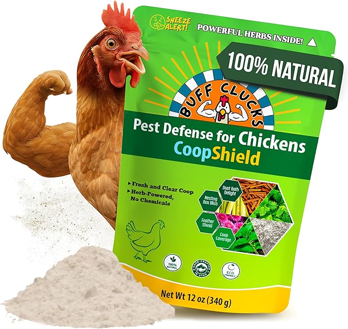 Dust Bath Herb Blend for Chickens - Keep Feathers Clean & Healthy - Food Grade, Natural Nesting Box Herbs for Bedding, Coop Floor, USA (12 oz)