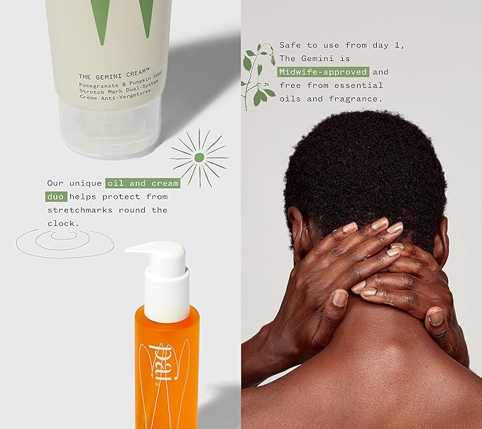 Pai Skincare - The Gemini Strecth Mark System | Natural, Vegan, Sensitive Skincare | The Gemini Cream (200mL) + The Gemini Oil (100mL)
