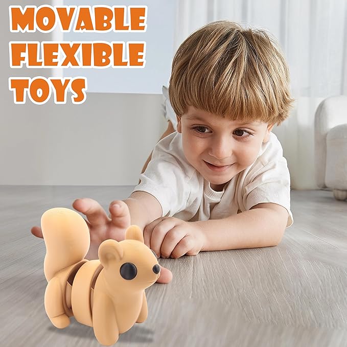 5.5IN 3D Printed Animals for Kids' Room Decor, Adorable 3D Printed Toys for Birthday Gifts and Party Favors, Unique 3D Printed Stuff for Desk Organizers and Creative Collections (Squirrel)