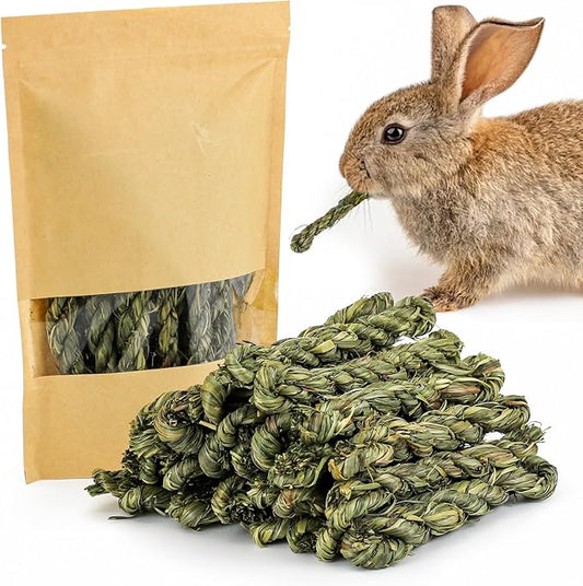 25pcs Rabbit Timothy Hay Toy for Bunny Small Animal Treats Natural Grass Stick Chew Toys Snacks Molar Teeth Grinding for Guinea Pigs Chinchillas Hamsters
