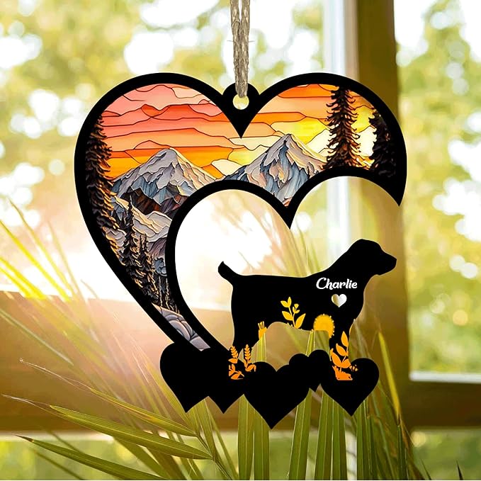 Lovely POD Central Asian Shepherd Suncatcher Ornaments, Personalized Central Asian Shepherd Memorial with Name, Dogs Loss Ornaments, Dog Remembrance Gift, Dog in Memory, Loss of Dogs Sympathy Gifts
