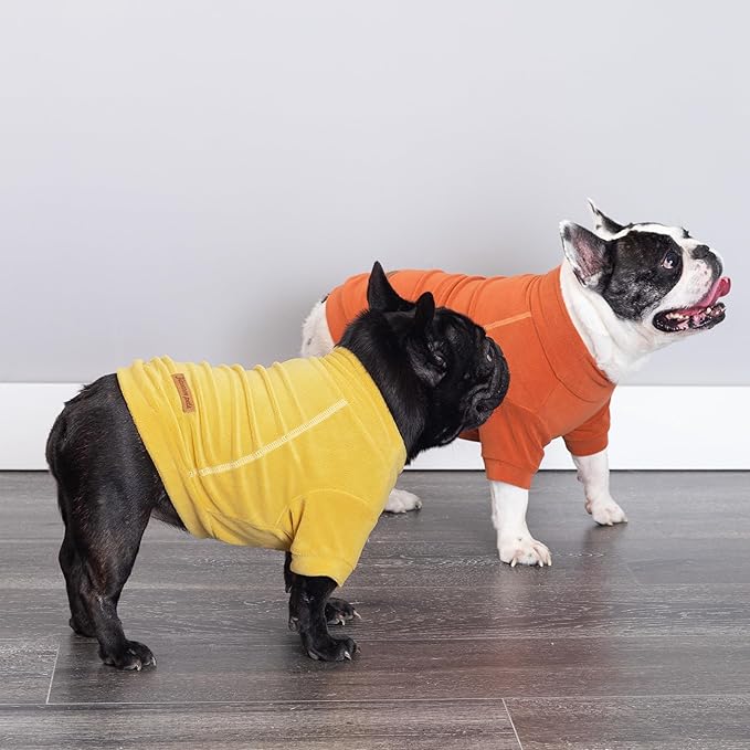 Fitwarm 3 Pack Classic Fleece Dog Sweater, Turtleneck Dog Sweatshirt, Winter Clothes for Small Dogs Boy Girl, Pet Pullover Jumper, Cat Apparel, Orange, Yellow, Coffee, Large