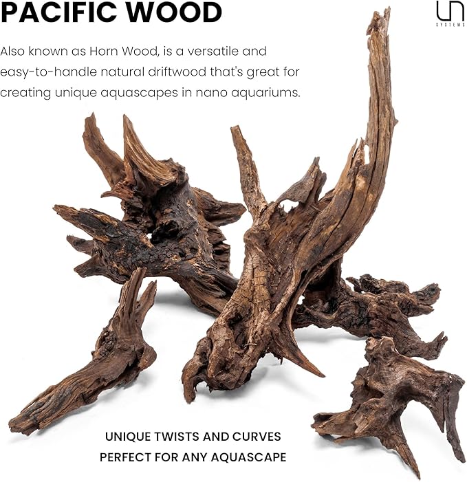Ultum Nature Systems Driftwood - Pacific Drift Wood for Fish Tank, Planted Tank, Terriarium, Paludarium - Versatile Natural Driftwood Decor, Events Wood Centerpiece - Pacific Wood, XS 5-8", 3 Pack