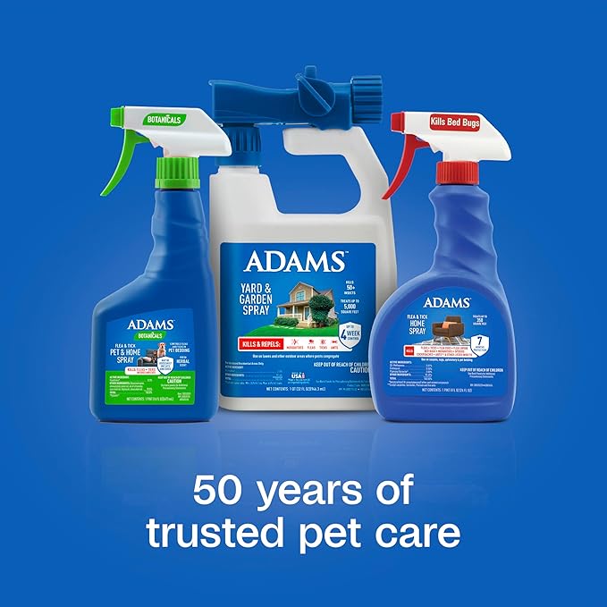 ADAMS Flea & Tick Home Spray, Kills Fleas, Flea Eggs, Flea Larvae, Bed Bugs, Ticks, Ants (Except Carpenter, Harvester, Pharaoh & Fire Ants), Cockroaches, Spiders, & Mosquitoes In The Home, 24 Fl Oz
