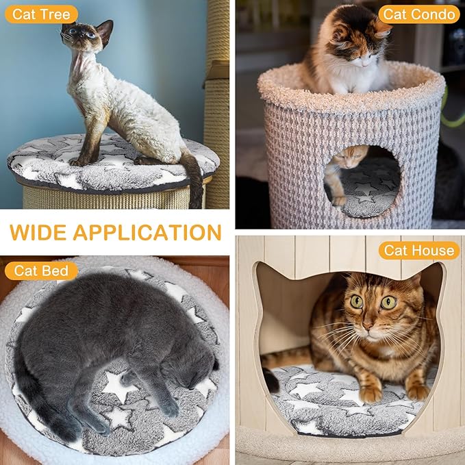 VitalCozy 4 Pcs Winter Dog Crate Pads, Ultra Soft Warm Washable Dog Cat Bed Mat for Pet Crate Comfortable Replaceable Reversible Kennel Pad for Small, Medium, Large Dogs (Dia 16 Inch,Gray)