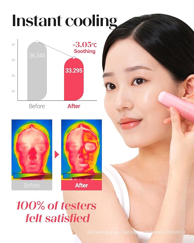 THESAEM Iceland Hydrating Collagen Eye Stick with Cute Bear Keyring Set - 6 Types Collagen Anti-Wrinkle Cooling Balm for Saggy Skin – Under Eye Treatment - Portable K-Beauty Charm, Rose Scent, 0.38oz