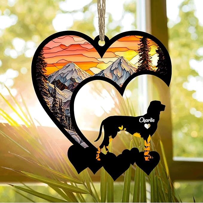 Lovely POD Porcelaine Suncatcher Ornaments, Personalized Porcelaine Memorial with Name, Dogs Loss Ornaments, Dog Remembrance Gift, Dog Memory Ornament, Loss of Dogs Sympathy Gifts
