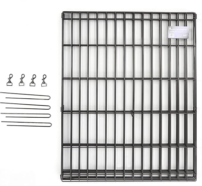 MidWest Homes for Pets Folding Metal Puppy/Dog Exercise Pen, Indoor/Outdoor Playpen with No Door, Provides 16 Sq Feet of Play Space, 24-Inches Tall, Black E-Coated