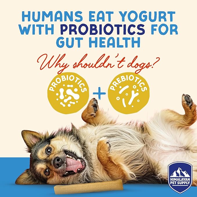 Himalayan Dog Chew Yogurt Sticks, Peanut Butter, Dog Treats With Prebiotics, Probiotics & Protein, Digestive Support, Lactose & Gluten Free, Natural Dog Treat for All Breeds, Made in America, 5 Count