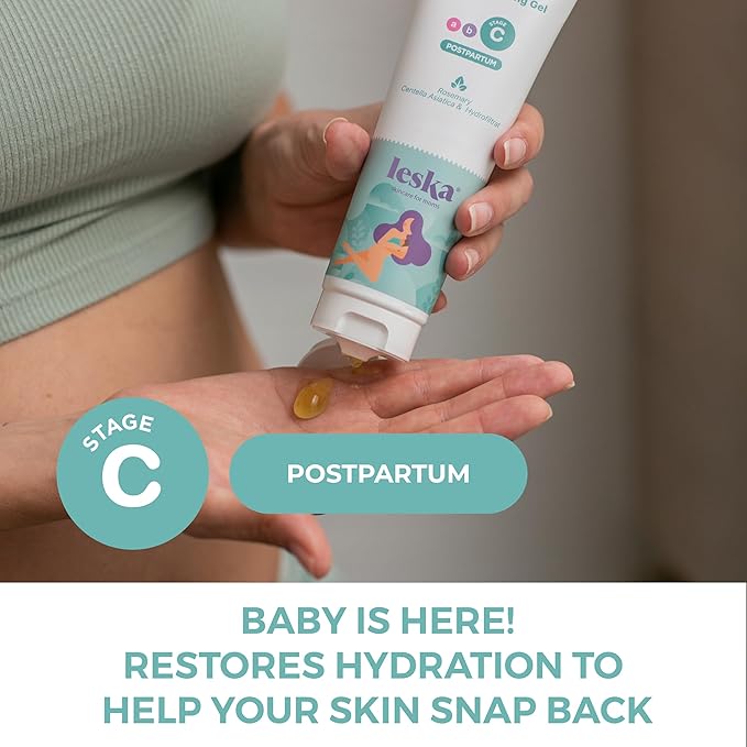 Leska Maternity Post-Pregnancy Gel | STAGE C: RESTORE All-Over Toning Gel (Postpartum) | Part of a Complete 3-Stage Pregnancy Skincare System | New Mom Gifts (4oz)