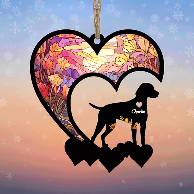 Lovely POD German Short Hair Pointer Suncatcher Ornaments, Personalized German Short Hair Pointer Memorial with Name, Dogs Loss Ornaments, Dog Remembrance Gift, Dog Memory, Loss of Dogs Sympathy Gifts