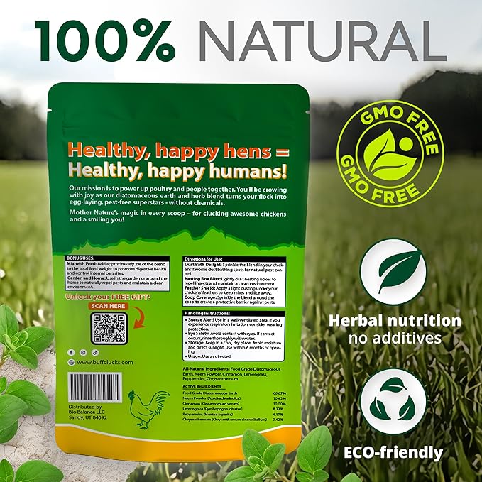 Dust Bath Herb Blend for Chickens - Keep Feathers Clean & Healthy - Food Grade, Natural Nesting Box Herbs for Bedding, Coop Floor, USA (12 oz)