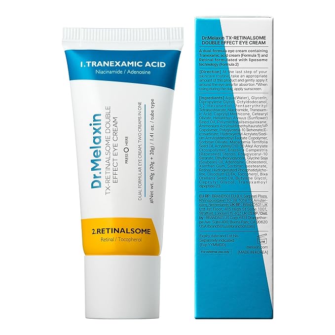 Dr.Melaxin TX Tranexamic Acid Retinalsome Dual Eye Cream with Adenosine Niacinamide for Dark circle Repairing | Daily Anti-Aging Under Eye Care | 50ml - Korean Skin care