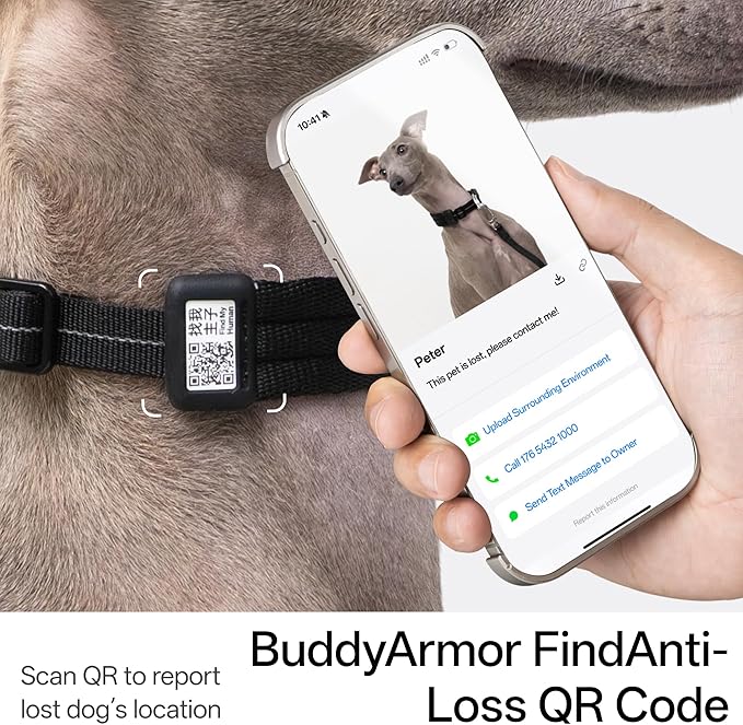 Ultra Comfort Dog Collar Soft Padded Adjustable Nylon Collar QR Code Anti-Lost Comfortable Cozy Dog Collar with Durable Aluminum Alloy Buckle for Small to Large Dogs (Midnight Black, XS)