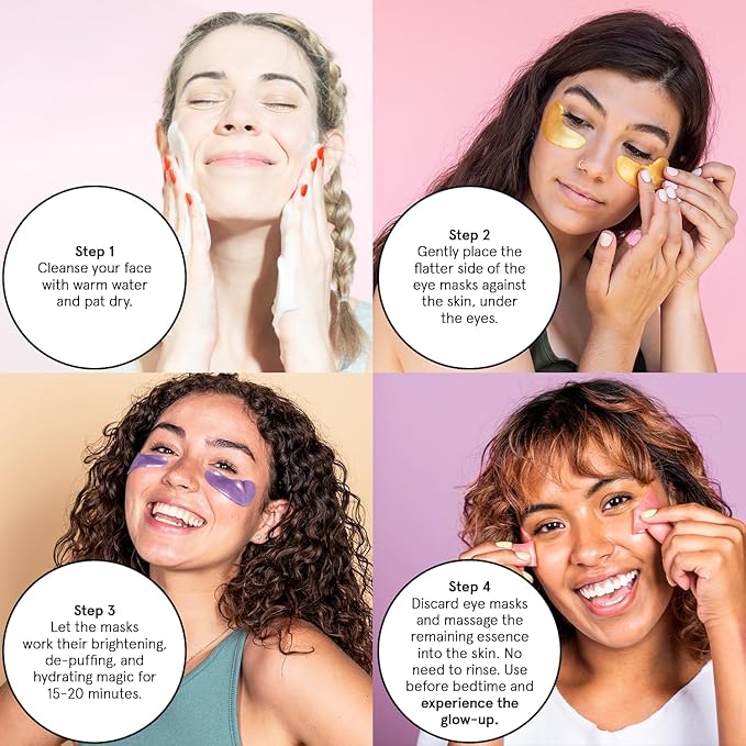 grace & stella Retinol Under Eye Patches for Puffy Eyes & Dark Circles - Restoring Gel Under Eye Masks with Hyaluronic Acid - Bridesmaid Gifts, Birthday Gifts for Women (Purple, 24 Pairs)