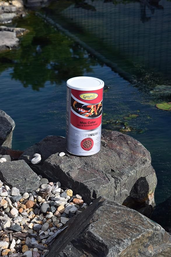 EasyPro Pond Products Platinum Koi and Goldfish Food PC1 Max Color Floating Pellets | Spirulina Enriched Formula for Vibrant Color Support | 5.0 mm Pellet Size | 20 oz Canister