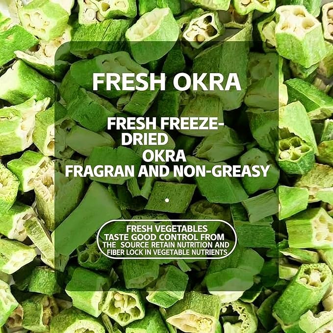Okra Freeze-Dried Hamster Snack & Treats Toy - Small Animal Natural Treat for Dwarf Syrian Robo Hamsters Gerbils Mice Lemmings Degus or Other Small-Sized Pets (Freeze-Dried Okra)